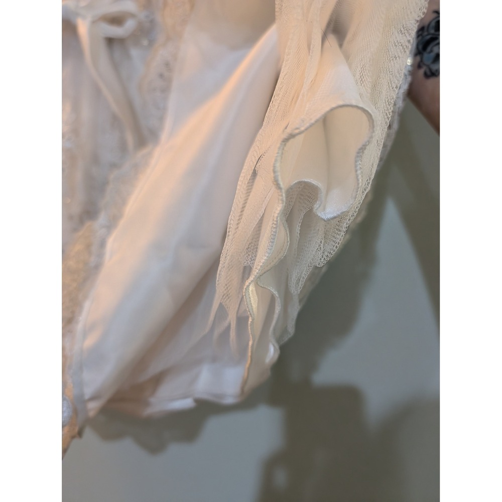 American Princess Size 4 White Lace Sequin Dress Angelcore Coquette Flower Girl - Picture 8 of 16